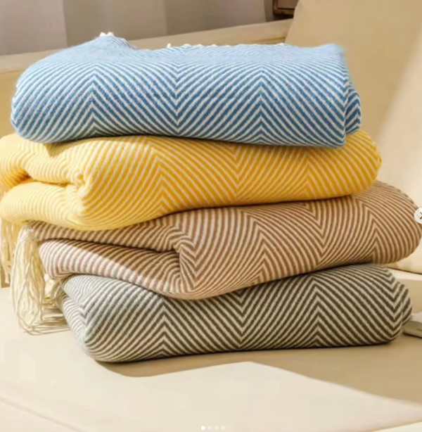 Nordic Striped Knitted Blanket — Kenya · WIMU Kitchen Nairobi