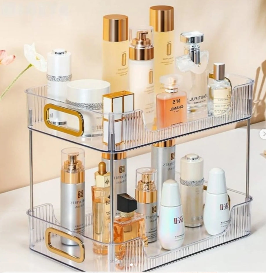 2 Layer Multipurpose Gold Organiser / Storage Jewelry Holder Cosmetics Vanity Tray — buy in Kenya at WIMU Kitchen Nairobi · M-Pesa accepted