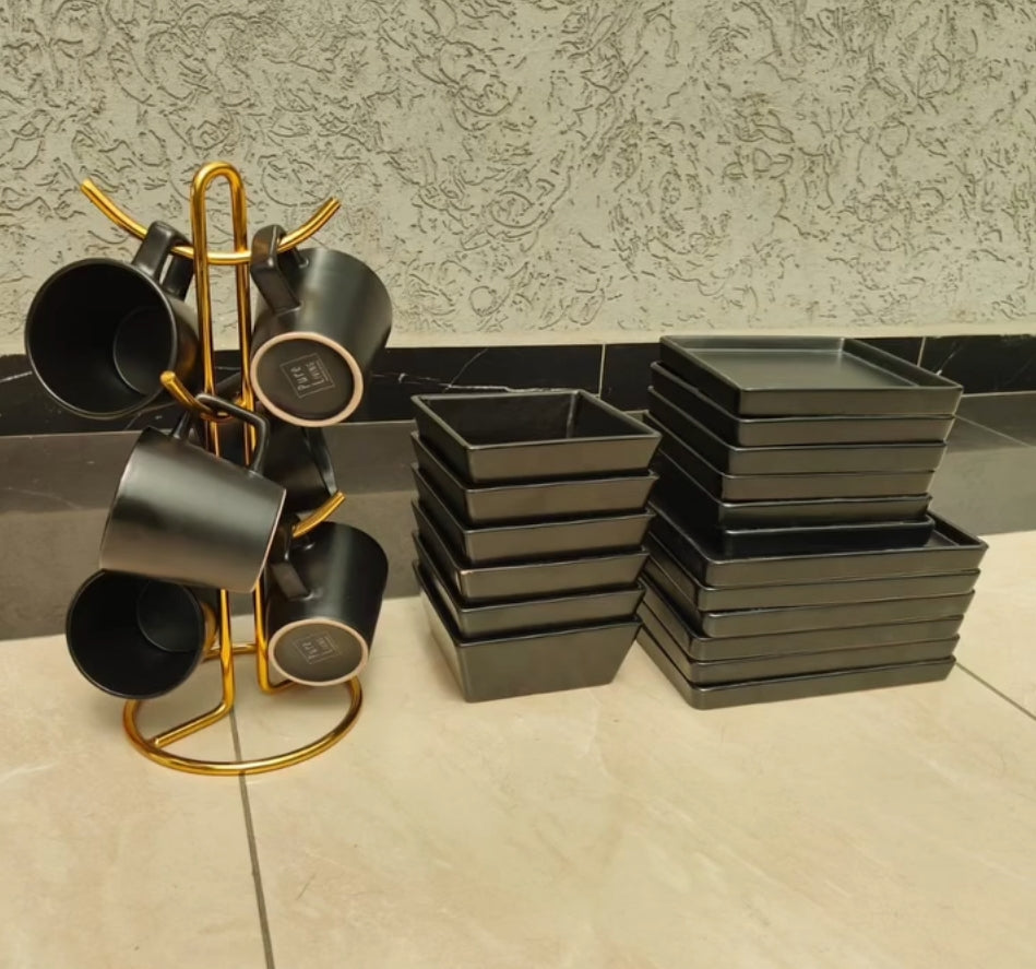 European style black dinner set — buy in Kenya at WIMU Kitchen Nairobi · M-Pesa accepted