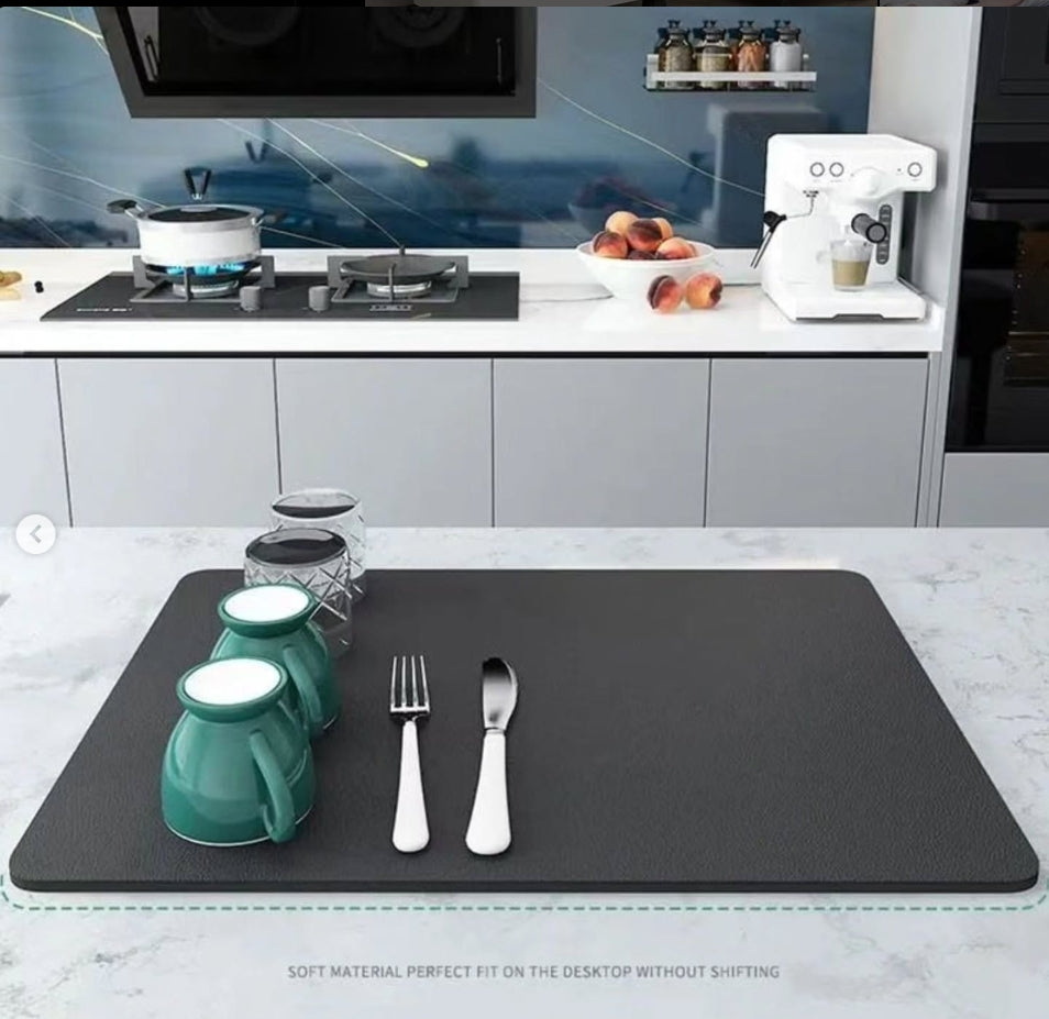 Super absorbent Nonslip Drain dish drying mat. (view 2) — buy in Kenya at WIMU Kitchen Nairobi · M-Pesa accepted