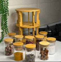 Rotating Spice Bamboo Tabletop Rack With 10pcs JARS (view 2) — Kenya · WIMU Kitchen