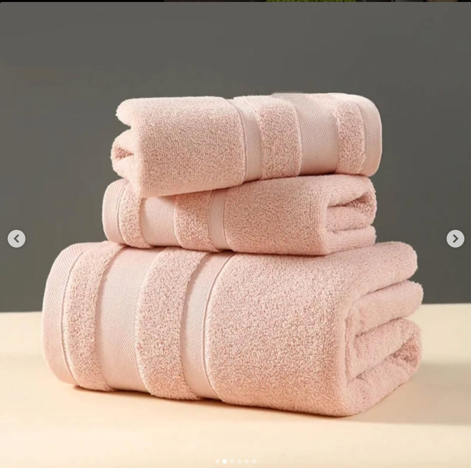 3 pcs Combed Cotton Bath Towel Sets (view 3) — buy in Kenya at WIMU Kitchen Nairobi · M-Pesa accepted