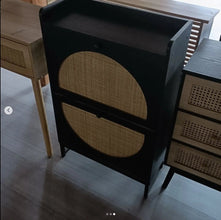 Premium Quality Rattan Wooden Black Bucket Flip Shoe Cabinet (view 3) — Kenya · WIMU Kitchen