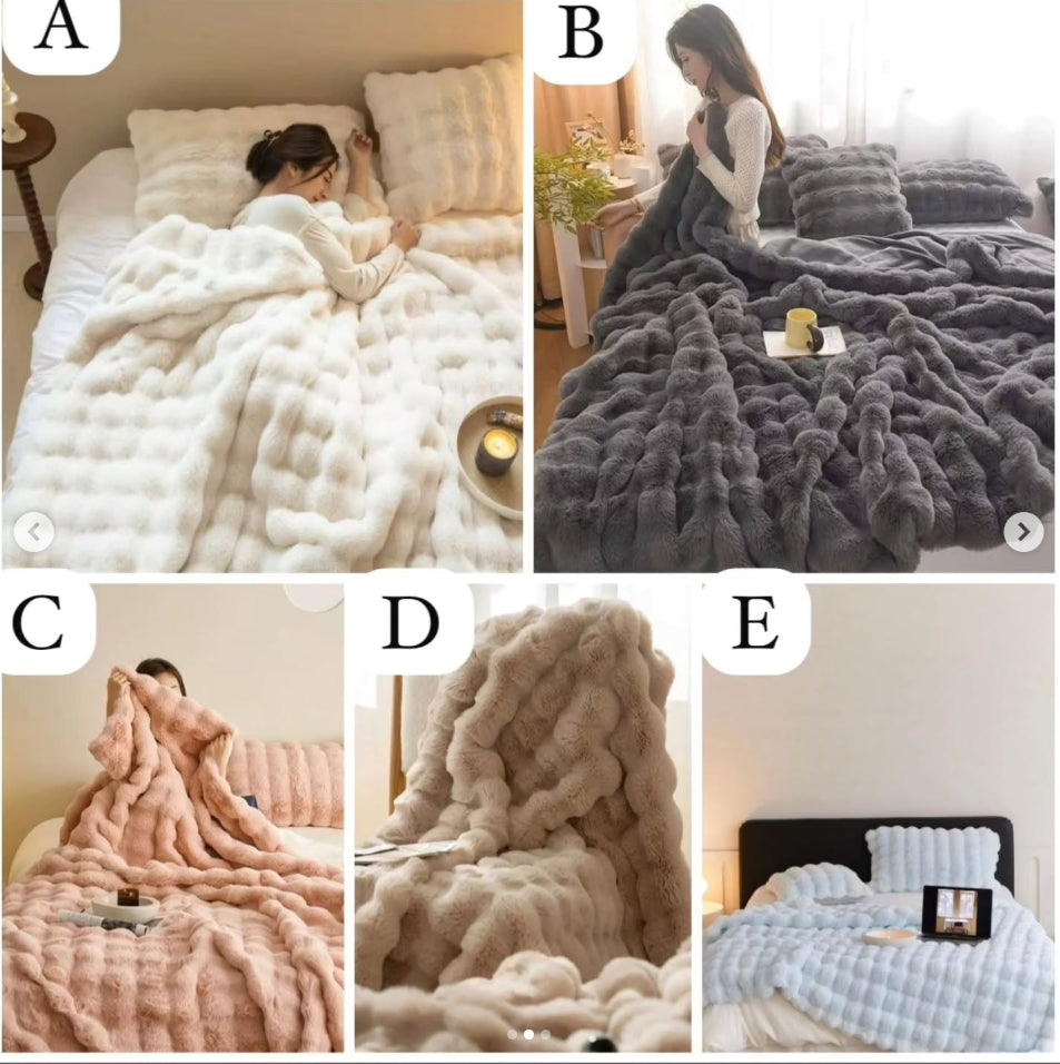 **Soft Bubble Winter Throw Blanket Plain (view 2) — buy in Kenya at WIMU Kitchen Nairobi · M-Pesa accepted