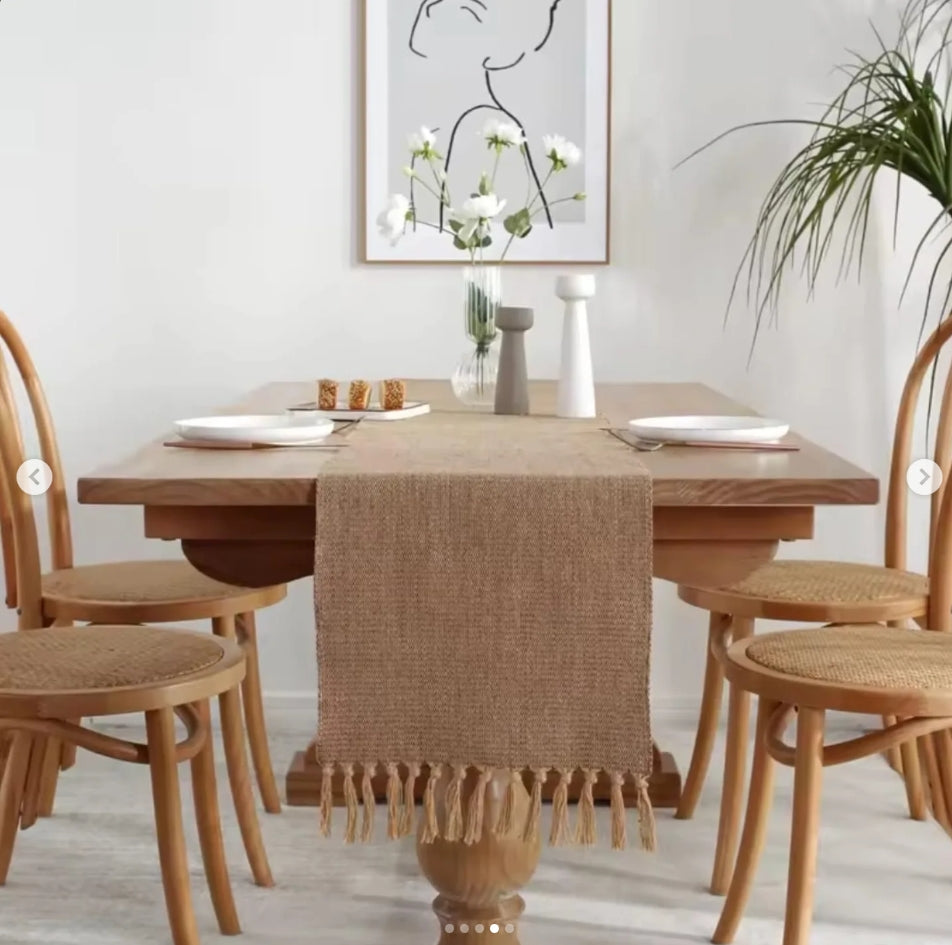 Extra long 275cm braided cotton linen table runners — buy in Kenya at WIMU Kitchen Nairobi · M-Pesa accepted