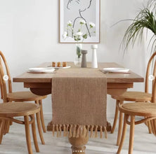 Extra long 275cm braided cotton linen table runners — Kenya · WIMU Kitchen