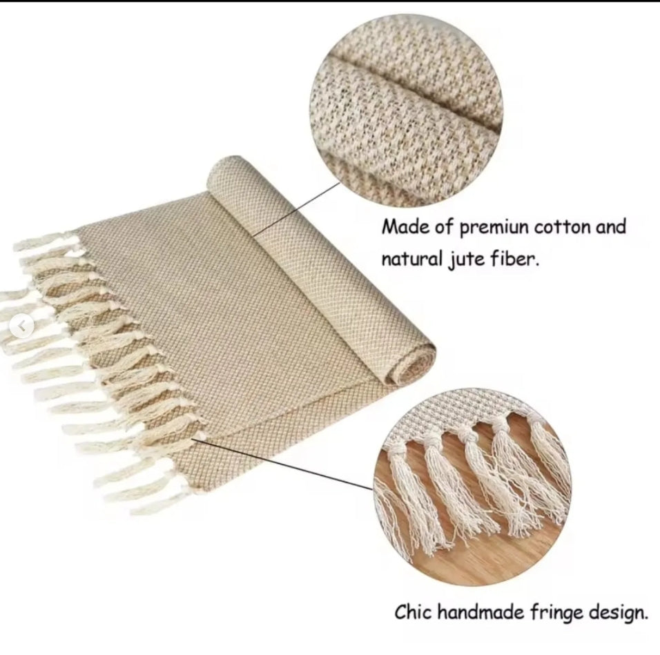 Extra long 275cm braided cotton linen table runners (view 3) — buy in Kenya at WIMU Kitchen Nairobi · M-Pesa accepted
