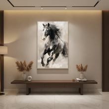 Framed Horse Printed & Oil Textured Canvas Wall Art — Kenya · WIMU Kitchen