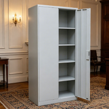 Steel Stationery Cabinet with 5 Adjustable Shelves and Central Lock - Light Grey — WIMU Kitchen Nairobi — Kenya · WIMU Kitchen