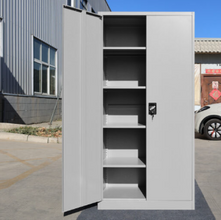 Steel Stationery Cabinet with 5 Adjustable Shelves and Central Lock - Light Grey — WIMU Kitchen Nairobi — Kenya · WIMU Kitchen