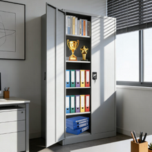 Steel Stationery Cabinet with 5 Adjustable Shelves and Central Lock - Light Grey — WIMU Kitchen Nairobi — Kenya · WIMU Kitchen