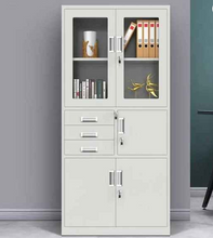 Steel Combination Cabinet with Glass Doors, 3 Lockable Drawers and Storage Compartments — WIMU Kitchen Nairobi — Kenya · WIMU Kitchen