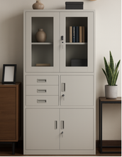 Steel Combination Cabinet with Glass Doors, 3 Lockable Drawers and Storage Compartments — WIMU Kitchen Nairobi — Kenya · WIMU Kitchen
