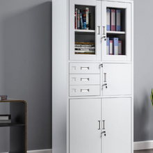 Steel Combination Cabinet with Glass Doors, 3 Lockable Drawers and Storage Compartments — WIMU Kitchen Nairobi — Kenya · WIMU Kitchen