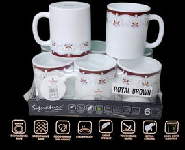 6pcs Signature Borosil Deco Mug 32cl — Kenya · WIMU Kitchen