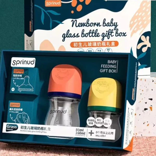 Sprinud Baby Glass Bottle Set | 80ml & 160ml Bottles, Teat, & Pacifier Suitable for 0m+ — Kenya · WIMU Kitchen Nairobi