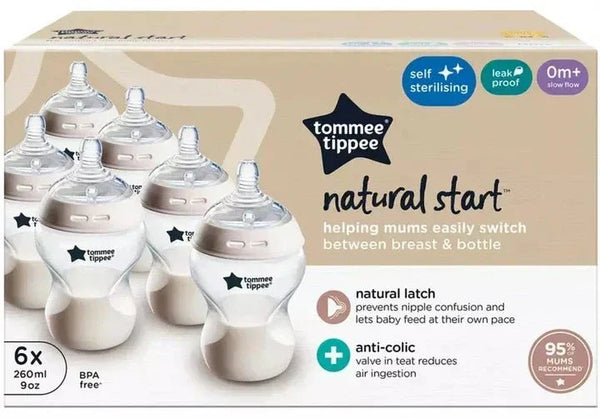 Tommee Tippee Natural Start Anti-Colic 9 oz BPA Free Baby Bottles, 0+ Months, Slow Flow Breast-Like Nipple, Self Sterilizing, Designed for Seamless Transition Between Bottle & Breast, Fiesta,Pack of 6 — Kenya · WIMU Kitchen Nairobi
