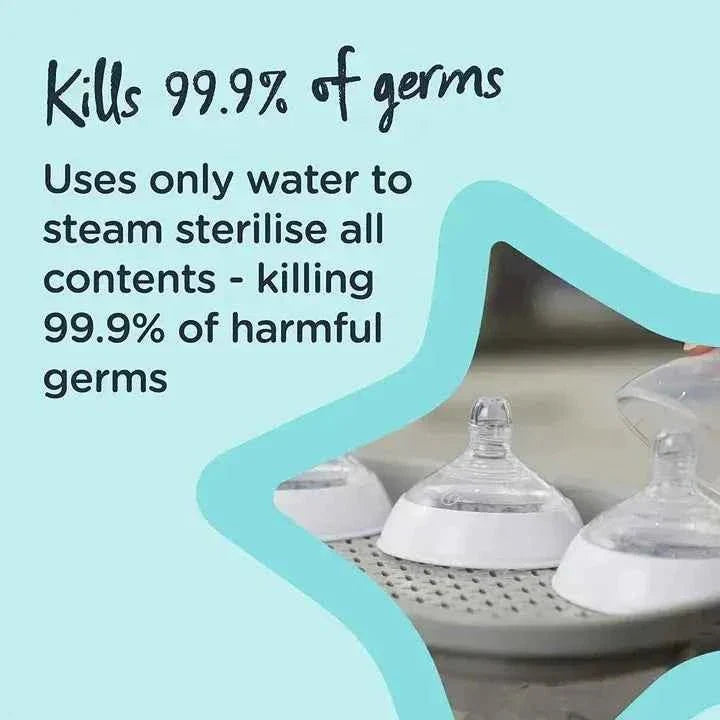 Tommee Tippee Electric Steam Steriliser - Fast, Compact, BPA-Free Baby Bottle Sterilizer with One-Button Operation and Chemical-Free Steam Cleaning — buy in Kenya at WIMU Kitchen Nairobi · M-Pesa accepted