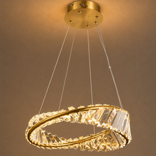 Crystal Ring LED Chandelier 32W Tri-Colour Gold 400mm — view 3 — Kenya · WIMU Kitchen