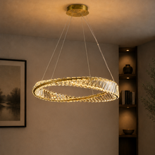 Crystal Ring LED Chandelier 56W Tri-Colour Gold 600mm WH 2604-02-GO-TC — view 3 — Kenya · WIMU Kitchen