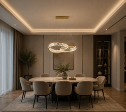 Interlocking Crystal Ring LED Pendant Light 30W Tri-Colour Gold 750mm WH 2606-GO-TC — WIMU Kitchen Nairobi — Kenya · WIMU Kitchen