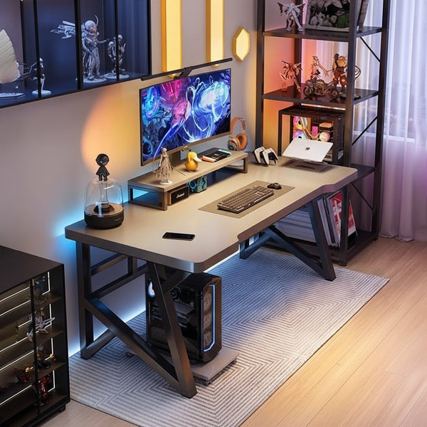 Rectangular Computer and Gaming Desk with Woodgrain Top and Black Metal Legs, 100 x 60 x 75cm — WIMU Kitchen Nairobi — Kenya · WIMU Kitchen Nairobi
