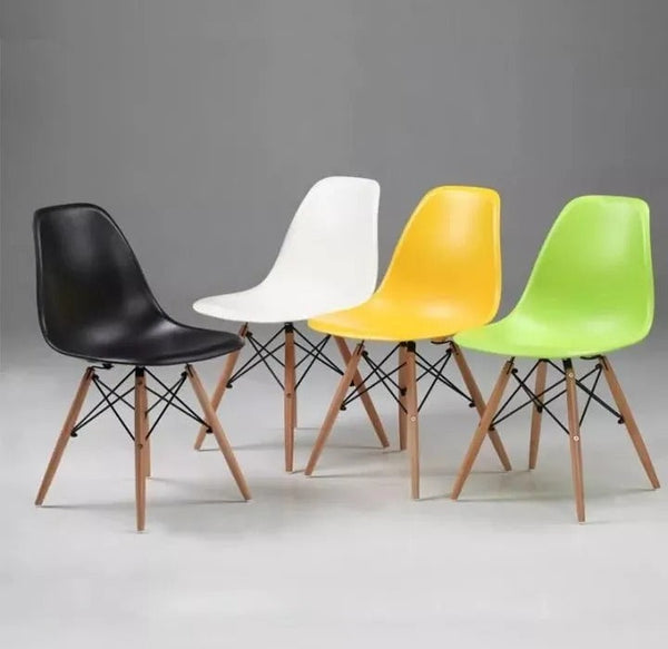 Eames-Style Molded Plastic Dining Chair with Wooden Base — Kenya · WIMU Kitchen Nairobi