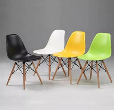 Eames-Style Molded Plastic Dining Chair with Wooden Base — Kenya · WIMU Kitchen