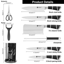 9-Piece Stainless Steel Kitchen Knife Set with Acrylic Block, Shears & Sharpener (view 3) — Kenya · WIMU Kitchen