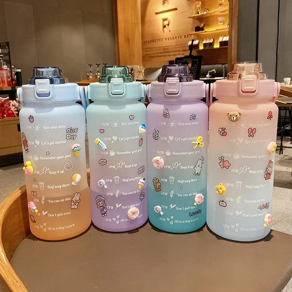 2L Motivational Water Bottle Big Capacity Sports Gym Hydration Bottle with Time Markers BPA Free — Kenya · WIMU Kitchen Nairobi