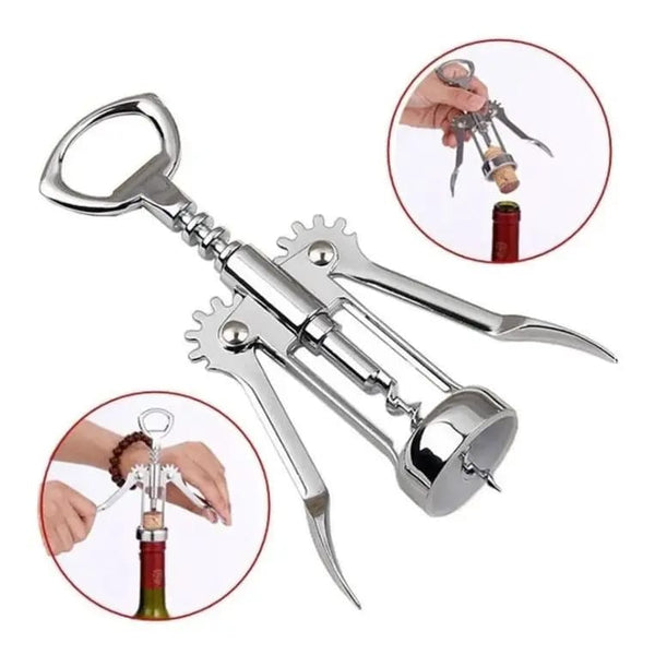 Stainless Steel Corkscrew Wine Opener & Bottle Opener – Manual Waiter Style — Kenya · WIMU Kitchen Nairobi