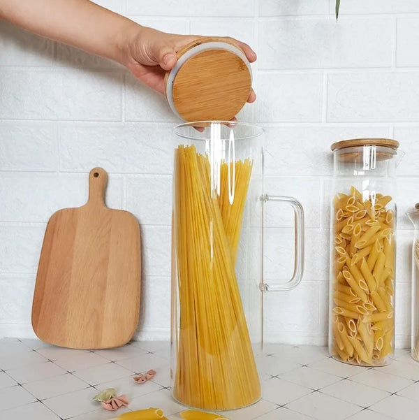 2L Airtight Glass Cereal Container with Handle Dry Food Pantry Storage Jar Dispenser — Kenya · WIMU Kitchen Nairobi