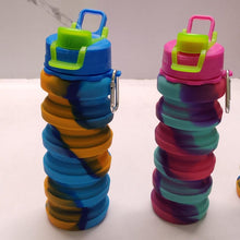 Multicoloured 500ml silicone collapsible water bottle — Kenya · WIMU Kitchen