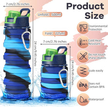 Multicoloured 500ml silicone collapsible water bottle — Kenya · WIMU Kitchen