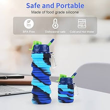 Multicoloured 500ml silicone collapsible water bottle — Kenya · WIMU Kitchen