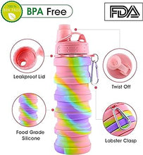 Multicoloured 500ml silicone collapsible water bottle — Kenya · WIMU Kitchen