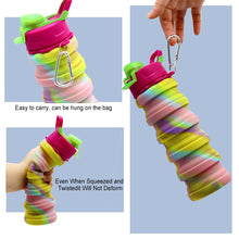 Multicoloured 500ml silicone collapsible water bottle — Kenya · WIMU Kitchen