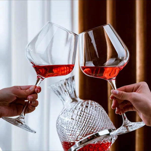 6 Pcs Elegant Burgundy Crystal Wine Glass – 600ml (Large Size) — Kenya · WIMU Kitchen Nairobi