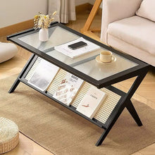 Rattan Coffee Table with Storage Shelf — Kenya · WIMU Kitchen