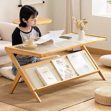 Rattan Coffee Table with Storage Shelf (view 3) — Kenya · WIMU Kitchen