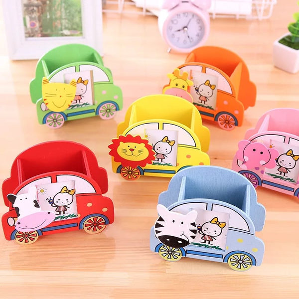 Wooden cartoon car shaped pen holder — Kenya · WIMU Kitchen Nairobi