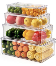 4 pcs Big capacity BPA-Free Stackable acrylic Fridge Organizer Bins with Lids — Kenya · WIMU Kitchen