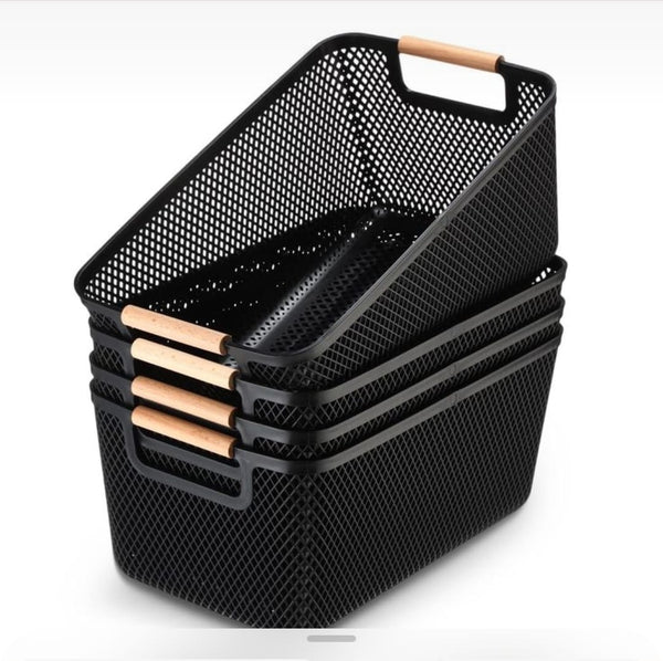 Extra-Large Mesh Plastic Storage Baskets with bamboo Handles — Kenya · WIMU Kitchen Nairobi