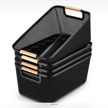 Extra-Large Mesh Plastic Storage Baskets with bamboo Handles — Kenya · WIMU Kitchen