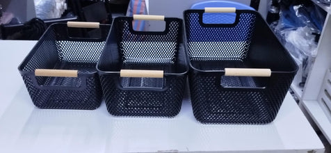 Extra-Large Mesh Plastic Storage Baskets with bamboo Handles (view 6) — Kenya · WIMU Kitchen