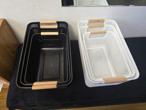 Extra-Large Mesh Plastic Storage Baskets with bamboo Handles (view 2) — Kenya · WIMU Kitchen