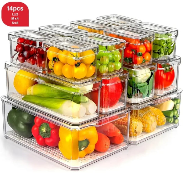 14pcs Stackable Fridge Storage Organizers — Kenya · WIMU Kitchen Nairobi