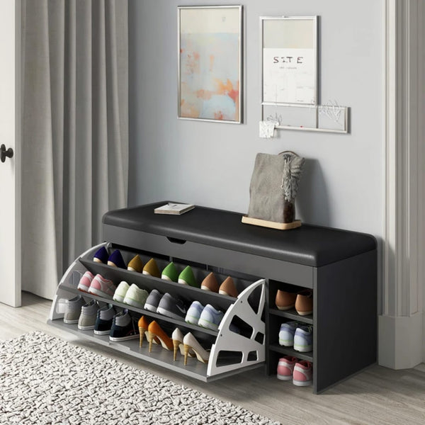 Modern Bucket flip shoe cabinet with seat changing stool bench — Kenya · WIMU Kitchen Nairobi