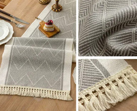 Braided Cotton Linen Table Runner (view 3) — Kenya · WIMU Kitchen