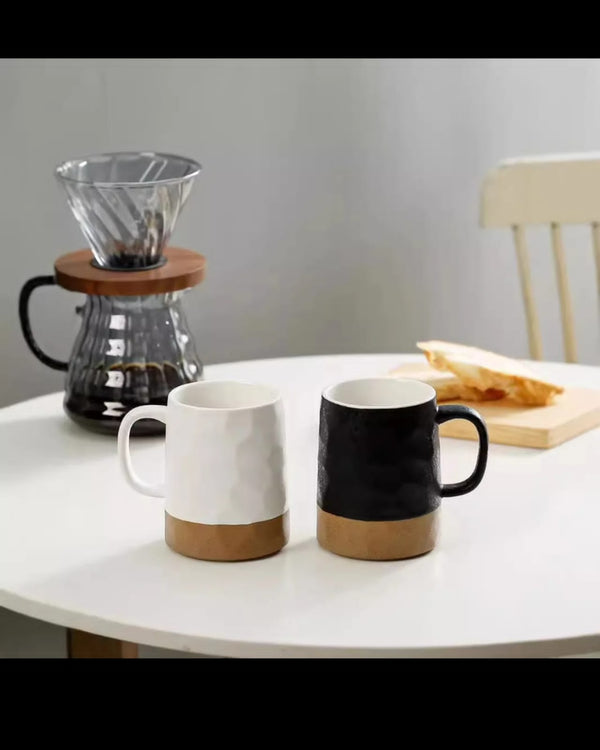 Double Glaze Retro Nordic stripped Matte Ceramic Coffee Mugs 6 pcs set — Kenya · WIMU Kitchen Nairobi